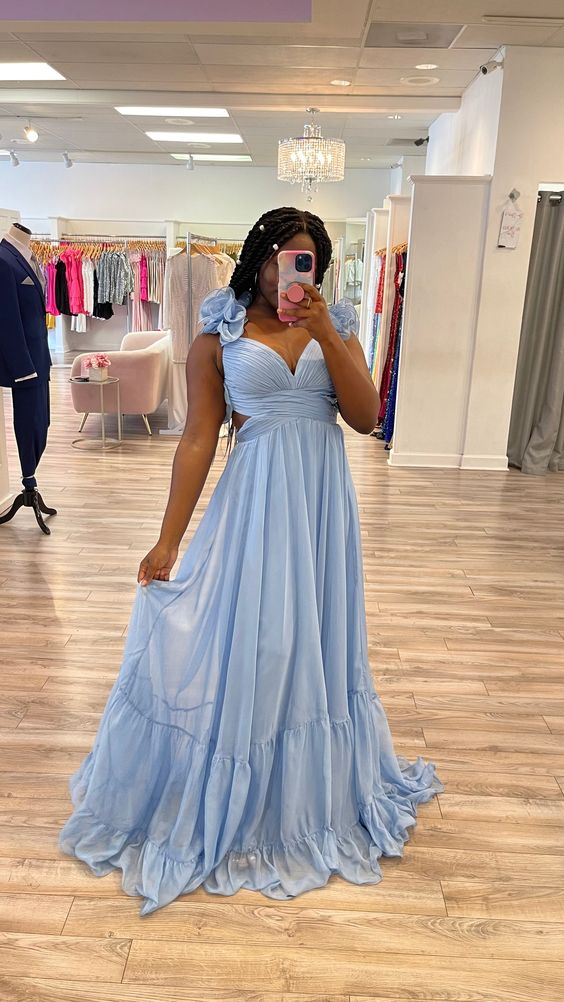 Baby Blue Chiffon Dress