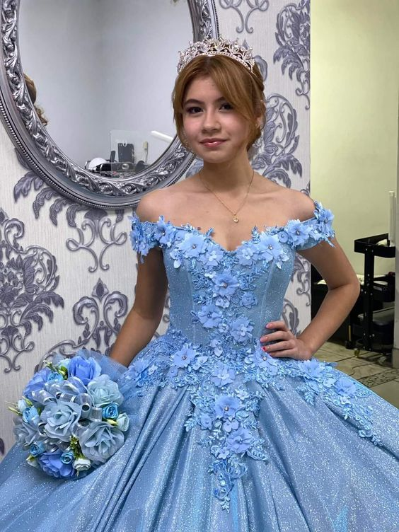 Baby Blue Sweet 16 Dresses