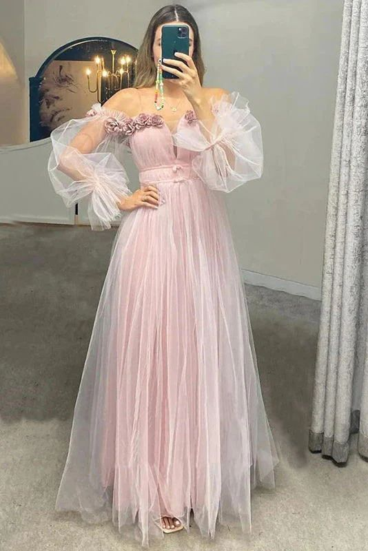 puffy pink princess prom dresses