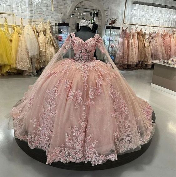 Sexy Quinceanera Dress Blush Pink Lace Appliques Crystal Beads