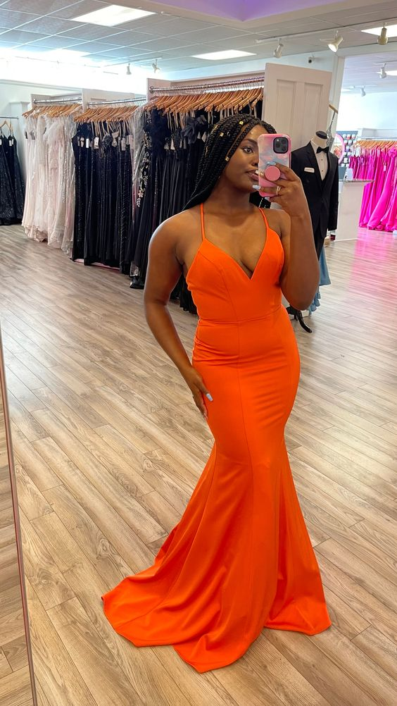 Simple on sale orange dress