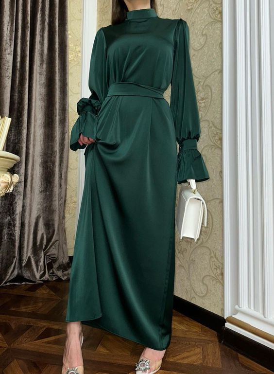 modest green prom dresses