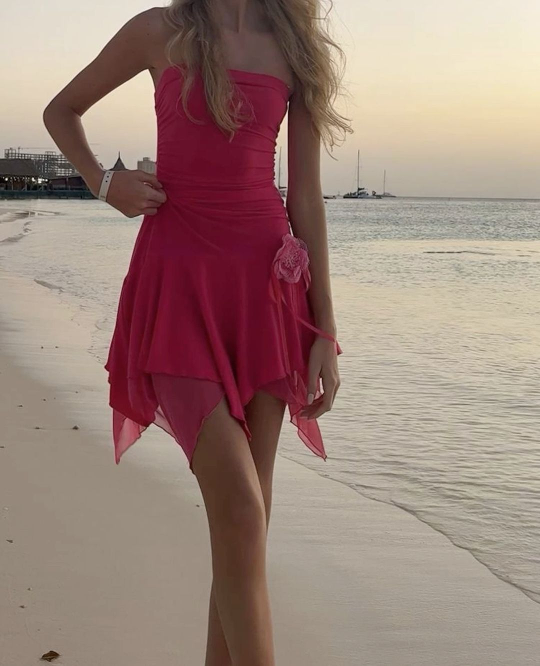 Chic Hot Pink Beach Dress,Cute Homecoming Dress Y2959 – Simplepromdress