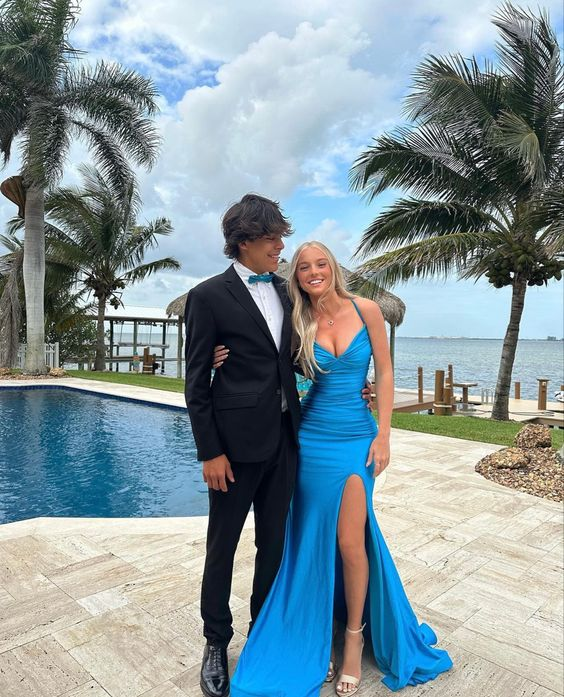 Mermaid v neck prom dress best sale