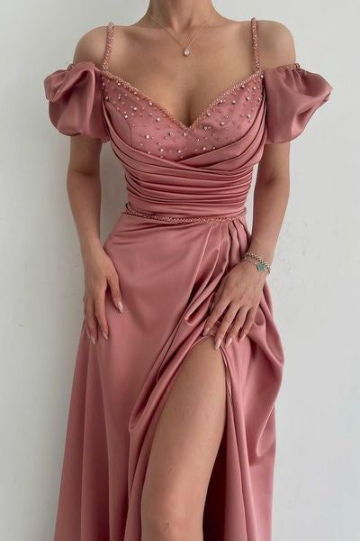 Off the shoulder dusty rose clearance dress