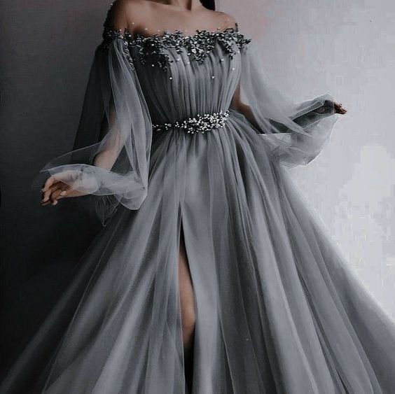 Off shoulder shop tulle prom dress