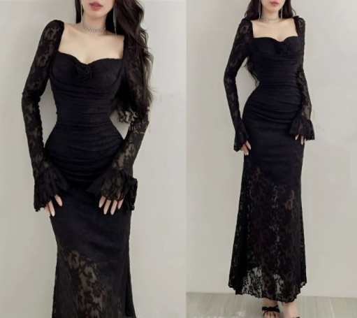 Sexy Lace Mermaid Long Prom Dress Evening Dress Y7741