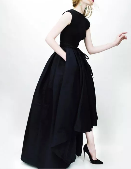 Sexy black prom dress charming pretty gown simple evening dress,o-neck party formal dress S19670