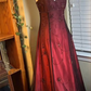 Vintage Burgundy Tulle Beaded A Line Prom Dress Evening Dress Y7684