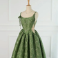 Vintage Green Evening Gown Spaghetti Straps A Line Prom Party Dress Brithday Ball Gown Y7567