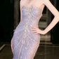 Gorgeous Lilac Tulle Beaded Wedding Prom Dress,Mermaid Evening Dress Y8057