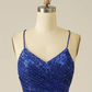 Royal Blue Sheath Sequin Lace Up Homecoming Dress Y2844