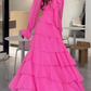 Fashion Chiffon Layered Ruffled  Long Prom Dress Elegant Party Evening Dress Y7617