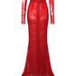 Gorgeous Lace Pleated Red Evening Dress Elegant Prom Dress Y7694