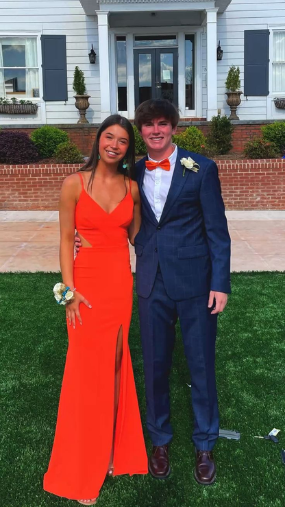 Orange store graduation dress