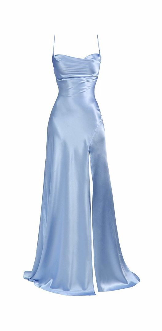 Elegant Spaghetti Straps Blue Prom Dress,Blue Formal Dress Y1909