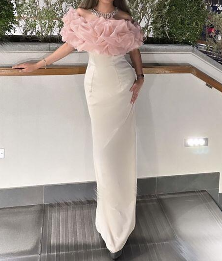 Elegant Pleated Off Shoulder Sheath Long Evening Dress Party Dress Y7594