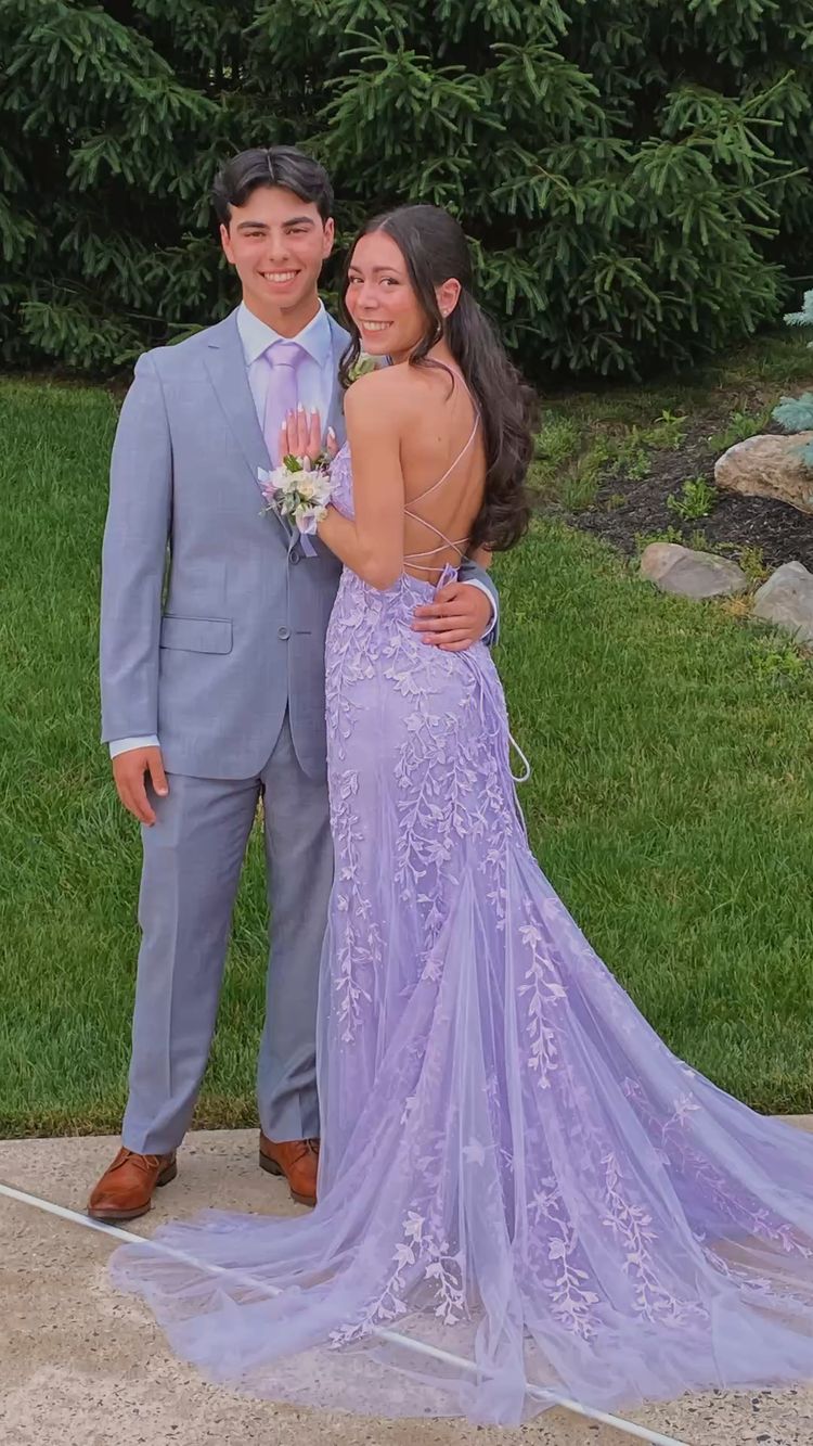 Grey purple prom dress hotsell