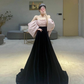 Pretty Off The Shoulder Velvet Satin Long Prom Dress Evening Dress Y7611