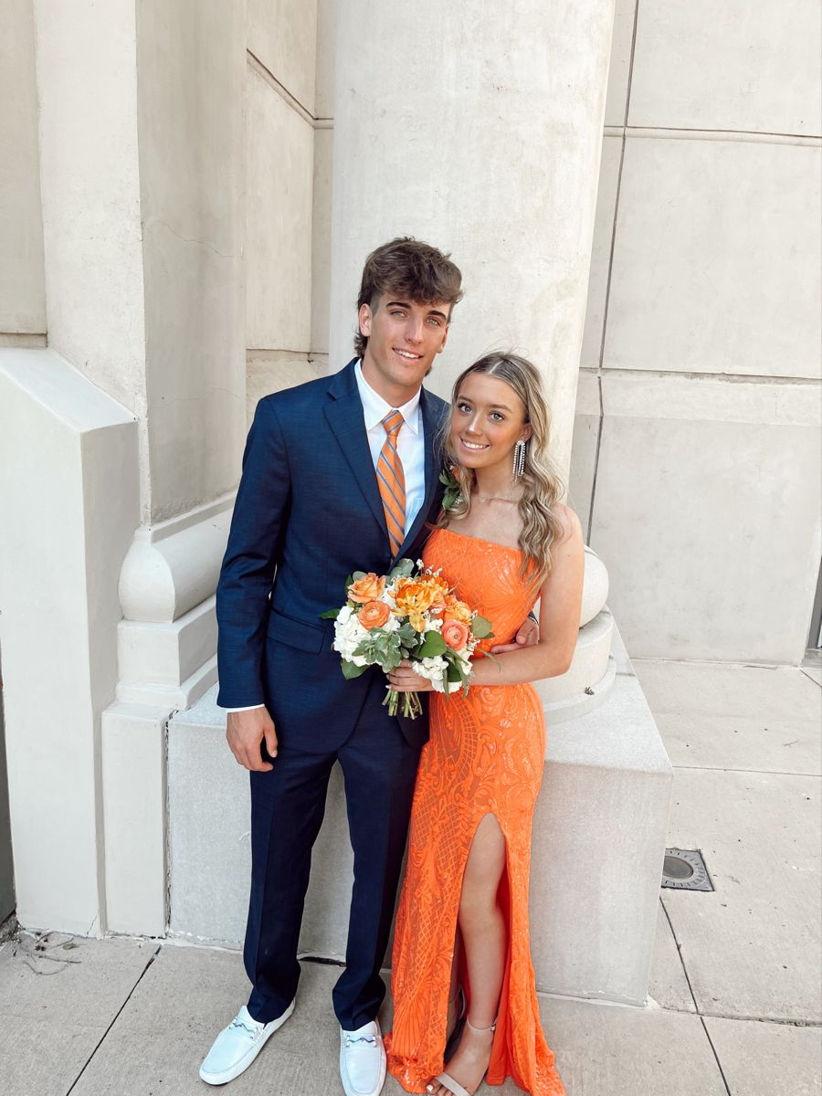 Stunning Orange Sheath Prom Dress For Senior Prom Y5193