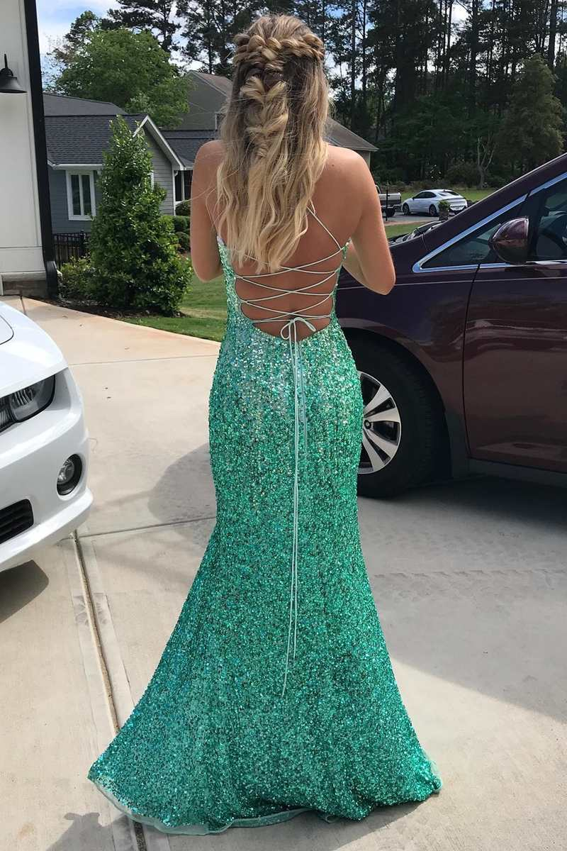 Teal Sequin Dress