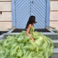 Green Tulle Long Prom Dresses, A-Line Formal Evening Dresses Y2029