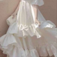 White Prom Dress With Ruffles,White Beach Dress  Y1969