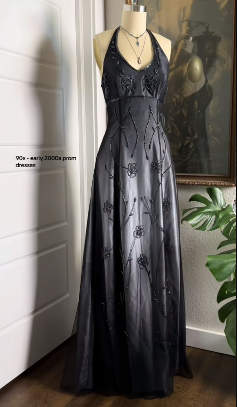 Vintage V Neck A Line Formal Prom Dress Sexy Evening Gown  Y7914