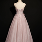 Beautiful Pink Tulle Sequins Strapless Pleats Beading Prom Dress Formal Ball Gown Brithday Quinceanera Dress Y7579