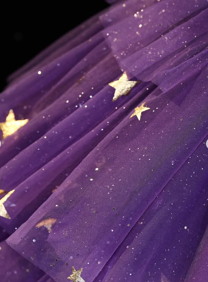 Elegant Purple Stars A-Line Prom Dress Y2738