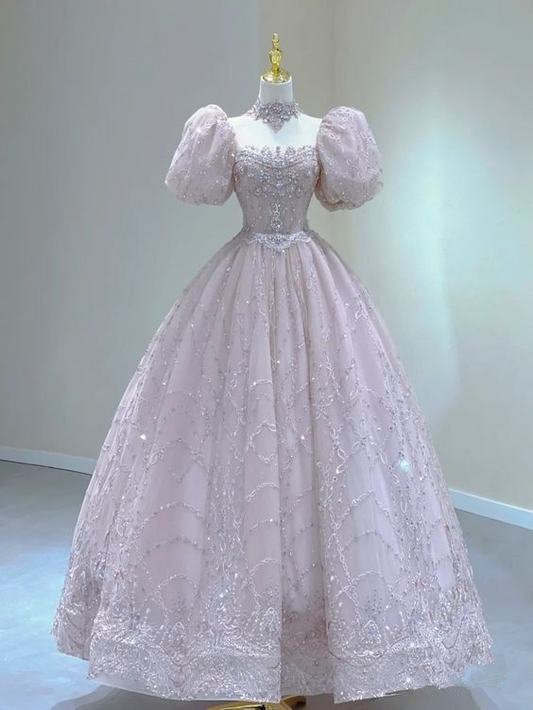 Puff Sleeve Appliques Quinceanera Dress,Sweet 16 Dress,Ball Gown Y2205