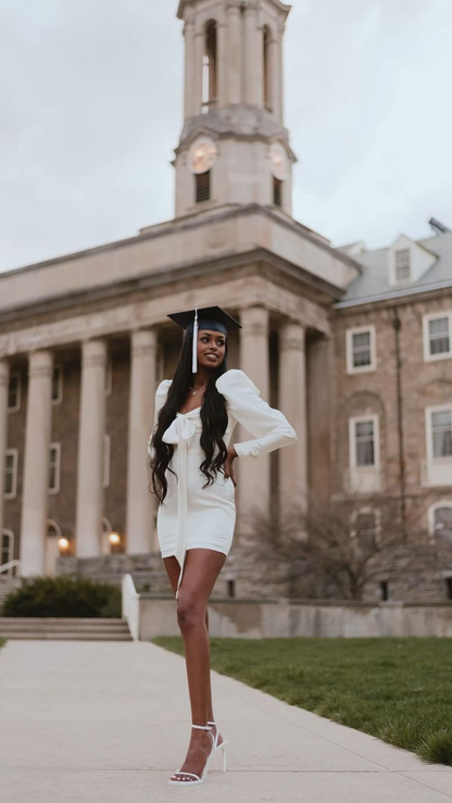 Sexy White Graduation Dress with Long Sleeves,White Short Homecoming Dress  Y1901