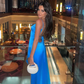 Charming Blue Spaghetti Straps Irregular Hem Prom Dress Y2563