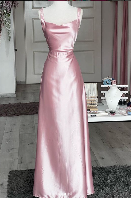 Classy Light Pink Sheath Long Prom Dress,Light Pink Formal Gown  Y4504