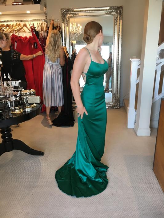 Simple Green Prom Dresses Long Prom Dress Fashion School Dance Dress Winter Formal Dress Y2950