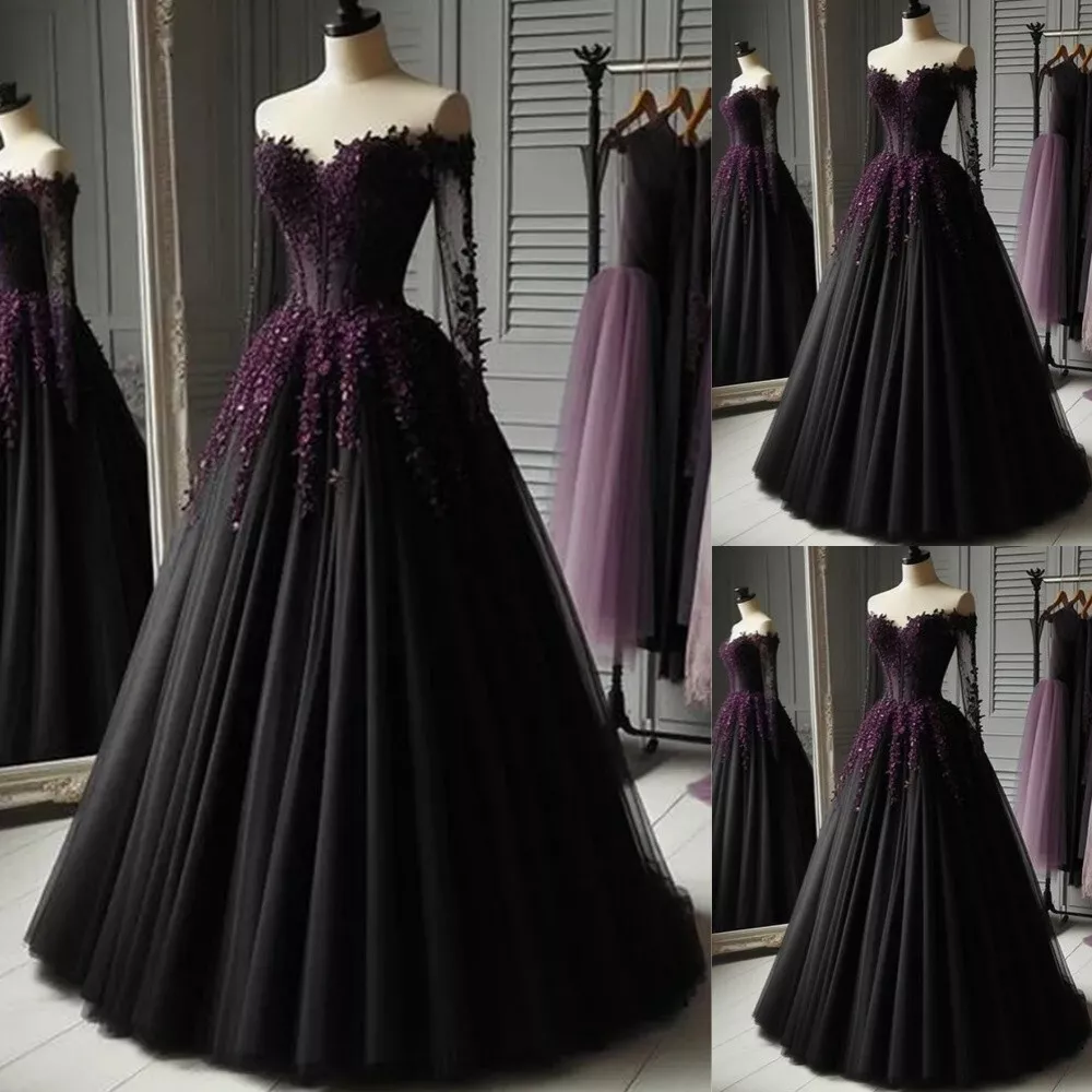 Off The Shoulder Tulle Long Formal Gown, Long Prom Dress Y7352