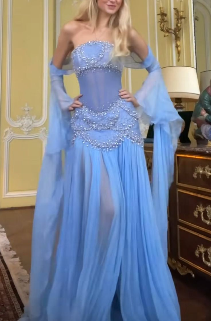 Beautiful A Line Off The Shoulder Light Blue Long Party Evening Gown Chiffon Prom Dress Y8045