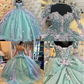 Lilac 3D Flowers Ball Gown Quinceanera Dresses Puff Long Sleeves  Y6580