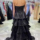 Sweetheart Tiered Hi-Low Long Prom Dress Y5681