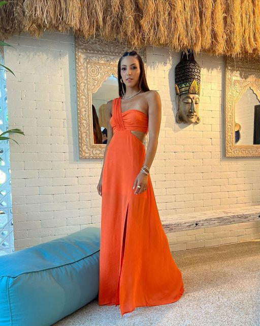 Sexy Orange One Shoulder Prom Dress,Orange Formal Dress,Beach Dress Y6246