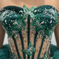 Green Tulle Ball Gown With Butterflies,Sweet 16 Dress, Green Quinceanera Dress Y2344