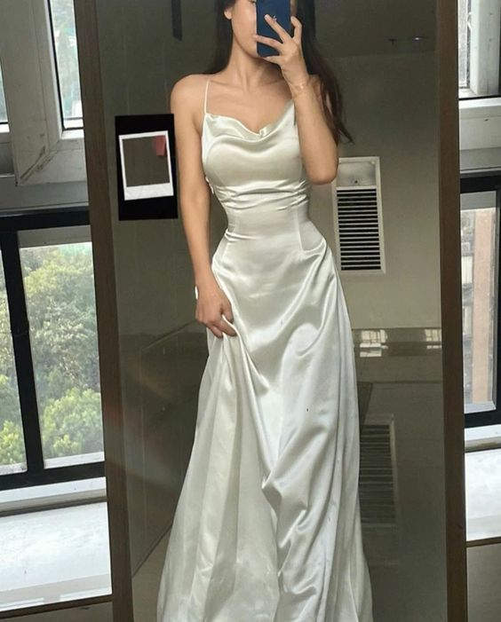 Glamorous Mermaid Long Prom Dress,White Sleeveless Evening Dress Y1983