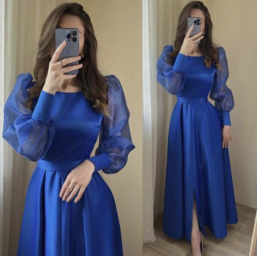 Modest A-line Lantern Sleeves Prom Dress,Fashion Party Gown Y5559