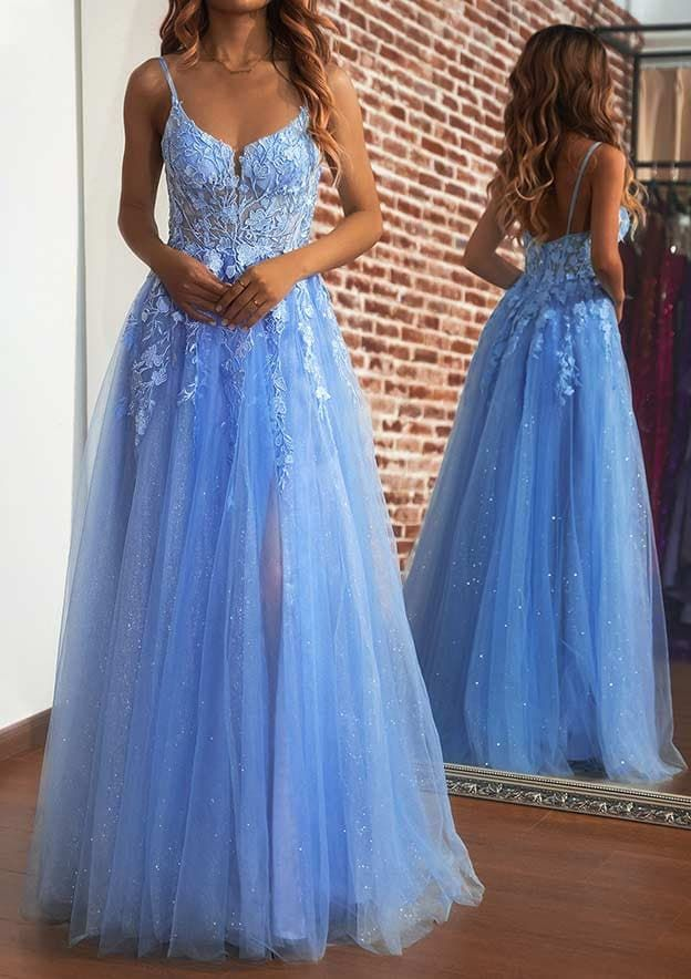 Blue Formal Dress Prom Dress A line Long Party Dress For Girls Wedding Party Dress Formal Wear Y7382