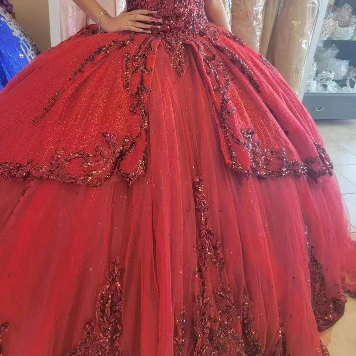 princess red ball gowns