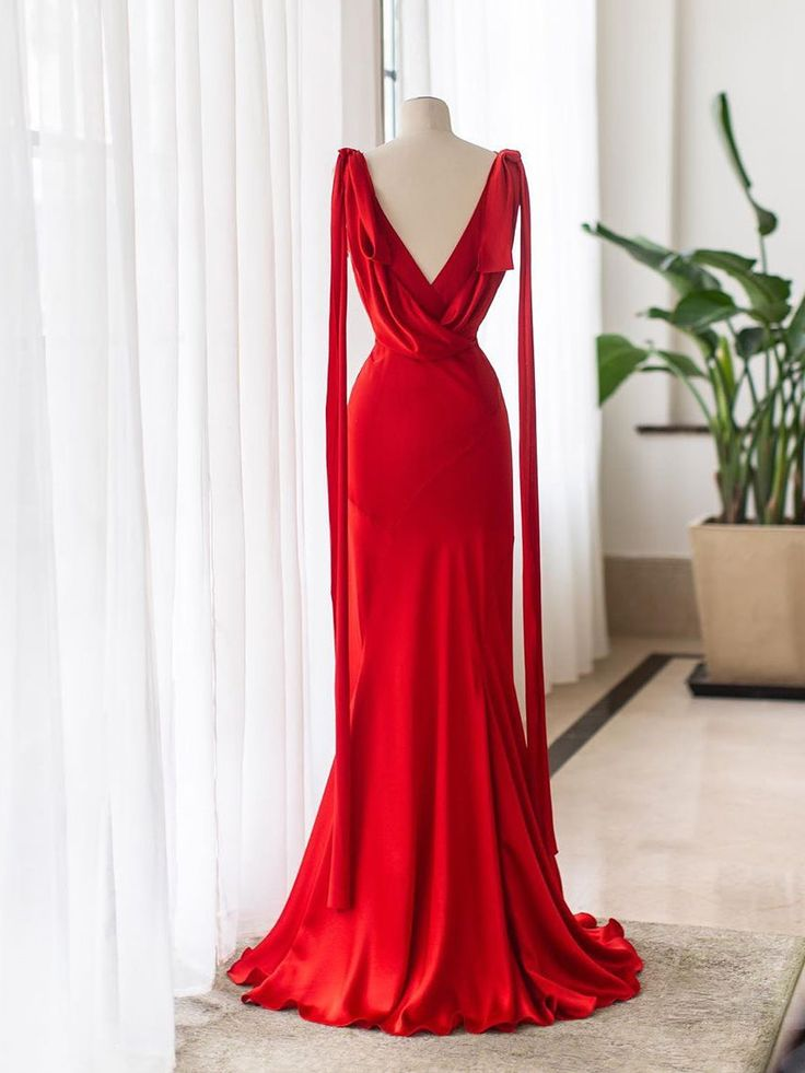 Red Shimmering Long Prom Dresses, Elegant Prom Dresses Y5727