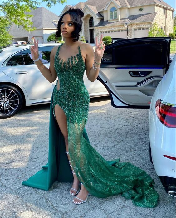 Stunning Green Prom Dress For Black Girls Y4191 – Simplepromdress