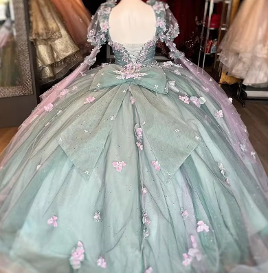 Princess Sweetheart Ball Gown Quinceanera Dresses Beaded Celebrity Party Gowns With 3D Flowers  Y2982