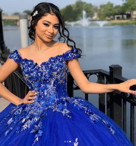 Royal Blue Ball Gown Quinceanera Dresses 3D Flower Sweetheart Sweet 15 16 Prom Party Gowns Y2821