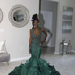 Stunning and Elegant Princess Party Wear Gown Green Prom Dresses Y6673